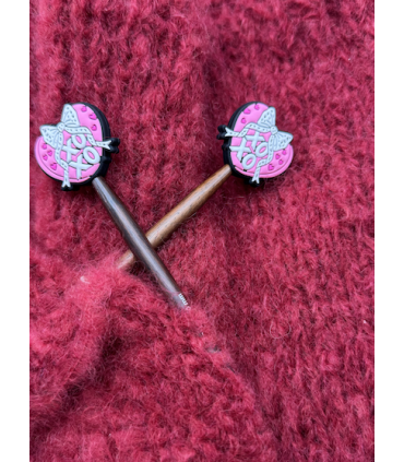 Protege pointes aiguilles à tricoter : Bisous dans un Coeur Rose
