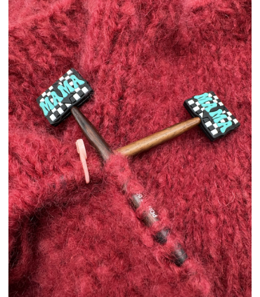 Protege pointes aiguilles à tricoter : Damier Mama