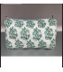 Set de 3 trousses indiennes - Fleurs - MENTHE et Blanc
