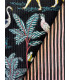 Velours Indien imprimé matelassé double face - JUNGLE - NOIR
