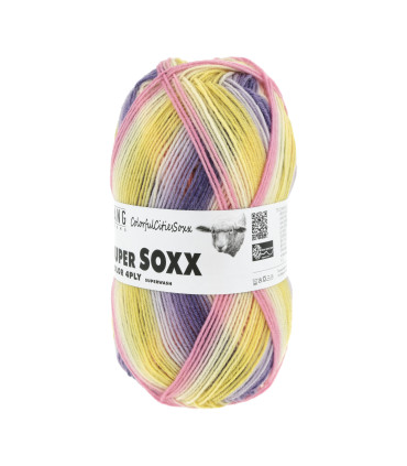 SUPER SOXX COLOR 4-FACH-0510-JAUNE VIOLET ORANGE ROSE-1143