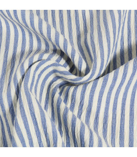 Seersucker Rayé BLEU PALE et ÉCRU