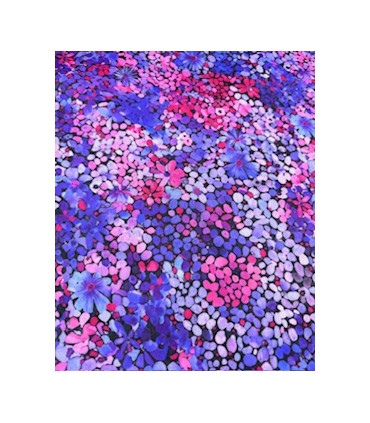Satin de Coton Fleuri - VIOLET et ROSE
