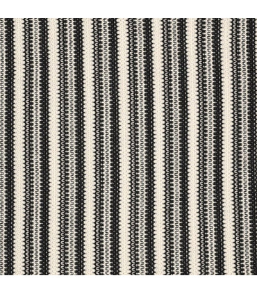 POPPY: Tissu en mailles crochet rayé NOIR et BLANC