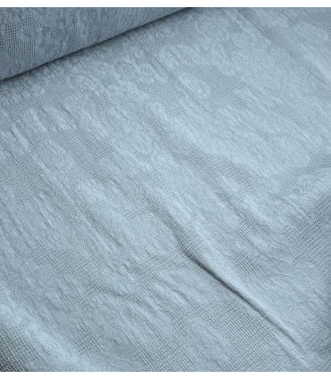 Voile de coton Texturé - BLEU ORAGE