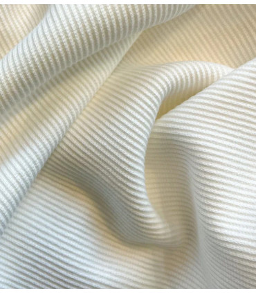 Maille jersey côtelée ÉCRU