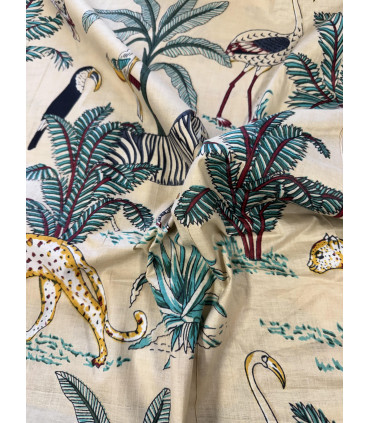 Coton indien - Jungle - CRÈME