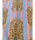 Coton indien Imprimé Tigre - CLYDE - ROSE et BLEU