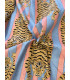 Coton indien Imprimé Tigre - CLYDE - ROSE et BLEU