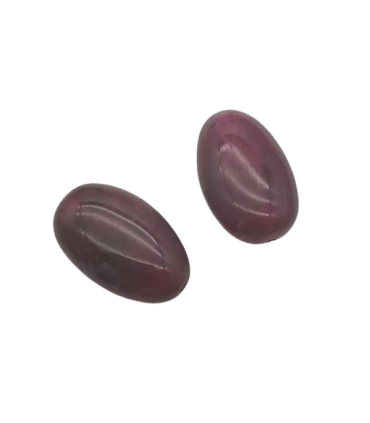Perles Acryliques Ovales Plates Grandes - PRUNE FONCÉ