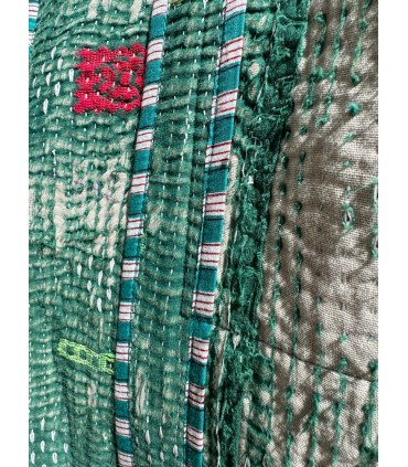 Kantha Tote Bag - Vert et Blanc