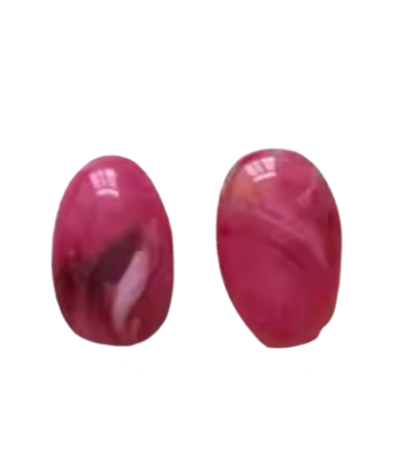 Perles Acryliques Ovales Plates Grandes - ROSE