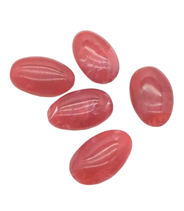 Perles Acryliques Ovales Plates Grandes - ROUGE