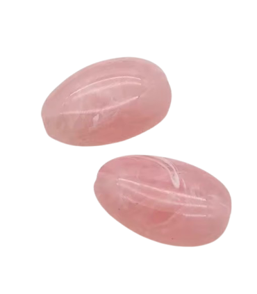 Perles Acryliques Ovales Plates Grandes - ROSE POUDRE