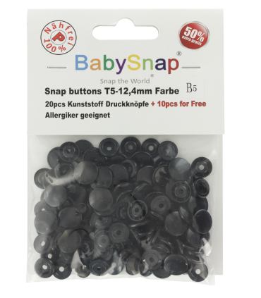 BABY SNAP : Pressions rondes NOIR