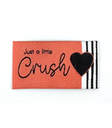 Etiquette tissée à coudre : Just a little Crush - FRAISE