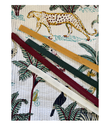 Coton indien matelassé Jungle - BLANC