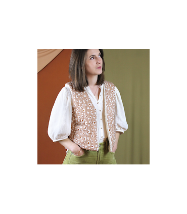 MAISON NAÏVE - Satin de coton matelassé Léo Tomette