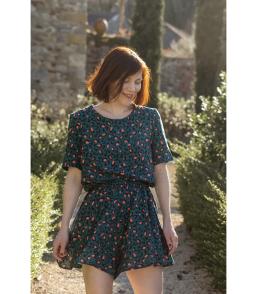 ÉGLANTINE ET ZOÉ : Viscose bagheera - VERT DARK LAGUNE