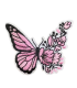 Thermocollant - Papillon Fleuri - ROSE