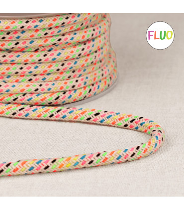 Cordon Beige Plumetis Fluo