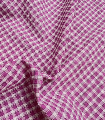 COUSETTE - Poly Coton Vichy SHINY - MAGENTA