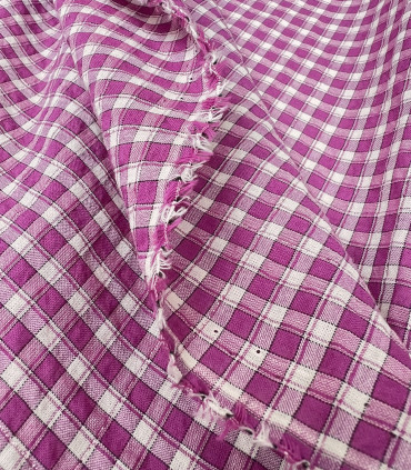 COUSETTE - Poly Coton Vichy SHINY - MAGENTA