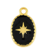 Pendentif étoile dans un ovale NOIR ET DORÉ