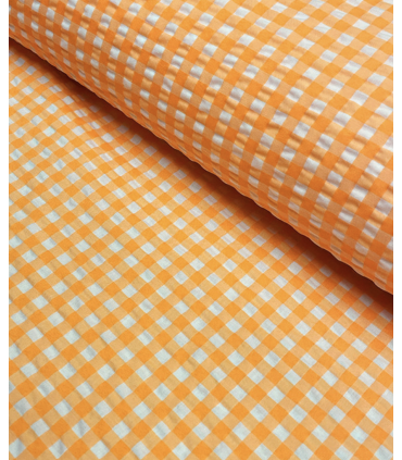 SEERSUCKER Vichy - ORANGE et BLANC - FLUO