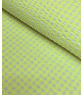 SEERSUCKER Vichy - JAUNE et BLANC - FLUO
