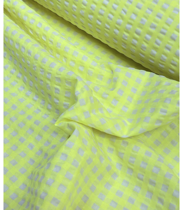 SEERSUCKER Vichy - JAUNE et BLANC - FLUO