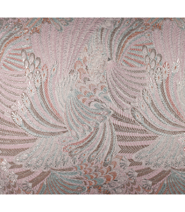 Jacquard paon - ROSE et LUREX