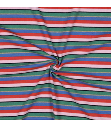 Jersey rayé - LUREX, BLEU, ROSE, ROUGE et VERT