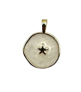 Pendentif étoile sur fond - BLANC