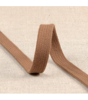TRESSE Tubulaire Plate 15mm -CAFÉ