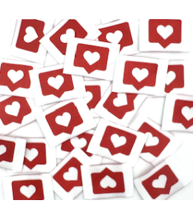 Étiquette tissée à Coudre : Like - ROUGE