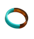 Jonc en résine fin bicolore - TURQUOISE et ÉCAILLE