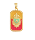 Pendentif plaque coeur ex-voto - ROSE et JAUNE