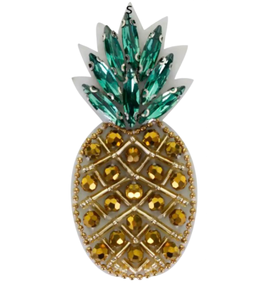Broche en perles brodée - ANANAS