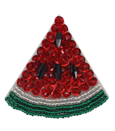 Broche en perles brodée - PASTÈQUE