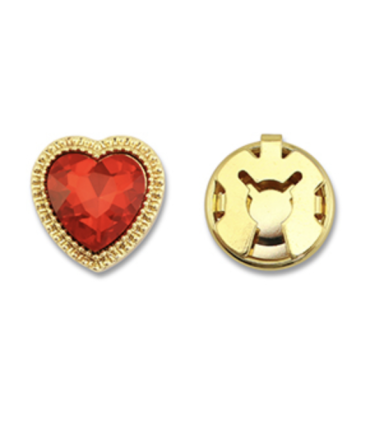 Cache-Boutons - Coeur Diamant - ROUGE