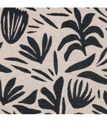 Gobelin - Fleurs Géométriques - CRÈME et NOIR