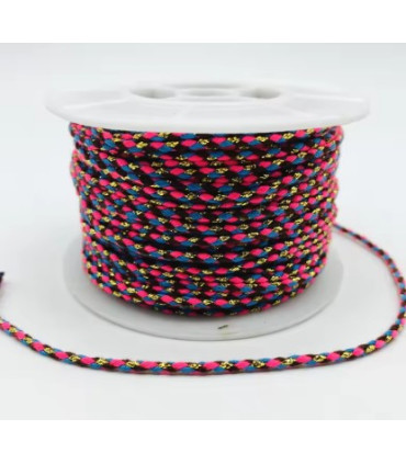 Fil de Coton tressé -  TURQUOISE ROSE BRUN OR