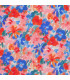 Viscose fleurs abstraites - BLEU, ROSE et ROUGE