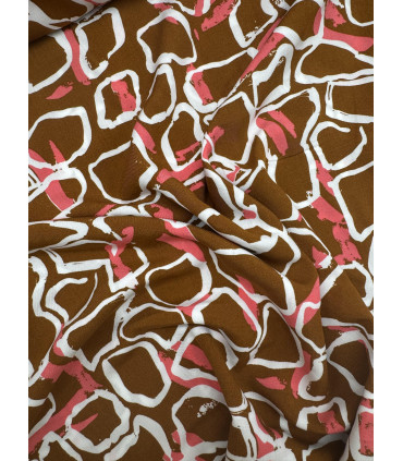 Viscose - Motifs géométriques - CARAMEL
