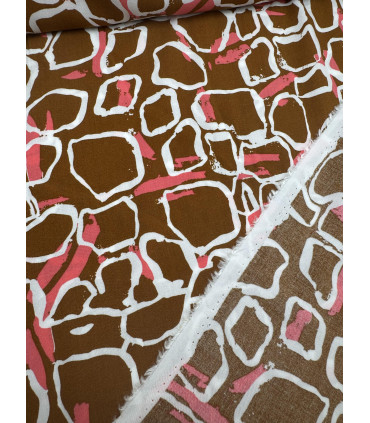 Viscose - Motifs géométriques - CARAMEL