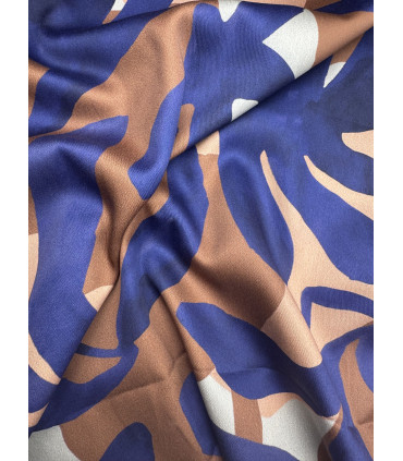 Satin de Coton Monstera - BLEU ÉLECTRIQUE, ROSE, CAMEL