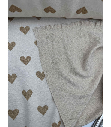 Maille jacquard avec des coeurs : ÉCRU et LUREX