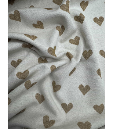 Maille jacquard avec des coeurs : ÉCRU et LUREX