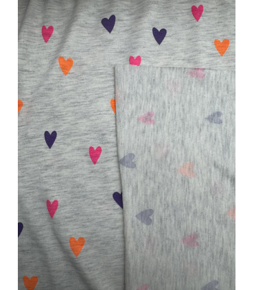 Jersey à coeurs - ÉCRU et FLUO
